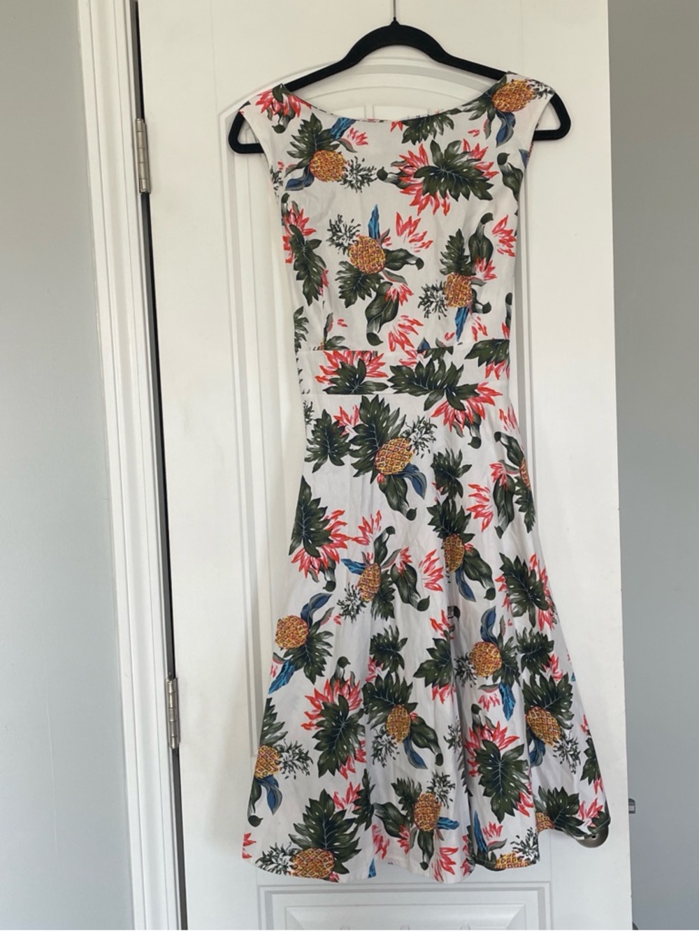 IHOT Rockabilly Pineapple Dress Size Large 1950s Retro Fit & Flare Swing